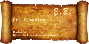 Erl Blandina névjegykártya